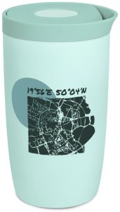 Coffee Format Kubek termiczny 350 ml - Miętowy z motywem mapy 2