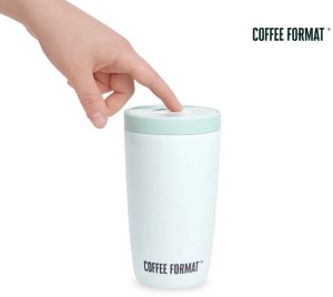 Coffee Format Kubek termiczny 350 ml - Miętowy z motywem mapy 4