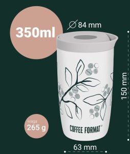 Coffee Format Kubek termiczny 350 ml - Miętowy z motywem mapy 8