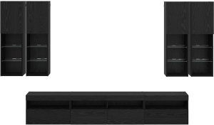 vidaXL Zestaw szafek ściennych pod telewizor z oświetleniem LED 7 pcs 9