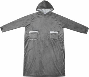 vidaXL Bluza-koc Ciemnoszary Fleece i Flanela 2