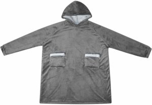 vidaXL Bluza-koc Ciemnoszary m Fleece i Flanela 2