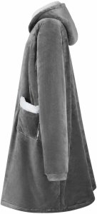 vidaXL Bluza-koc Ciemnoszary m Fleece i Flanela 3