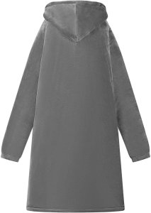 vidaXL Bluza-koc Ciemnoszary m Fleece i Flanela 4
