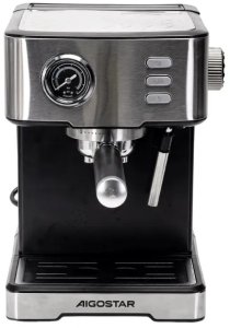 Ekspres ciśnieniowy Aigostar  Ekspres Do Kawy Ciśnieniowy 1400W Kolbowy 20 Bar 1,7 L Stalowy 2