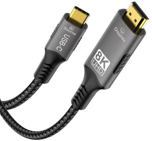 Kabel PremiumCord USB-C na HDMI kabel 2m rozlišení obrazu 8K@60Hz, 4K@144Hz Aluminium 2