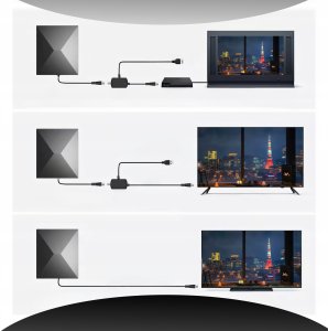 ANTENA TV WEWNĘTRZNA ZEWNĘTRZNA DC 5V UHV/VHV/FM MOCNY WZMACNIACZ HD 4K 4