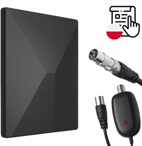 ANTENA TV WEWNĘTRZNA ZEWNĘTRZNA DC 5V UHV/VHV/FM MOCNY WZMACNIACZ HD 4K 6