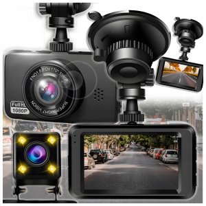 WIDEOREJESTRATOR SAMOCHODOWY + KAMERA COFANIA Z WYŚWIETLACZEM DASH CAM HDR 9