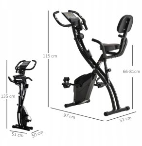 Rower Stacjonarny 2w1 Składany Magnetyczny Czarny PAKO A90-196 14