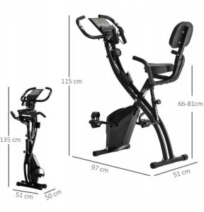 Rower Stacjonarny 2w1 Składany Magnetyczny Czarny PAKO A90-196 4