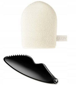 GLOV_SET Face Architecture nowoczesny masażer Gua Sha + rękawiczka do demakijażu i oczyszczania 2