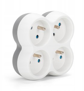 Rozgałęźnik elektryczny 4-gniazdowy szaro-biały MT096-WG 2