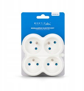 Rozgałęźnik elektryczny 4-gniazdowy szaro-biały MT096-WG 4