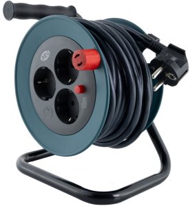 REV Bęben kablowy 3-gniazdowy petrol/czarny 0010042100 2