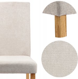 Ecotoys Krzesło do jadalni Laro Poli tapicerowane beżowe oparcie wysokie 4