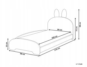 Beliani Łóżko dziecięce Królik Boucle PERROS 90 x 200 cm Broken white 3