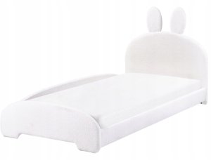 Beliani Łóżko dziecięce Królik Boucle PERROS 90 x 200 cm Broken white 4