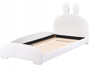 Beliani Łóżko dziecięce Królik Boucle PERROS 90 x 200 cm Broken white 5