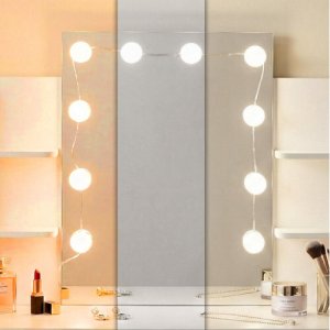 ModernHome Duża toaletka kosmetyczna z lustrem i oświetleniem LED 3 barwy półki szuflady 3
