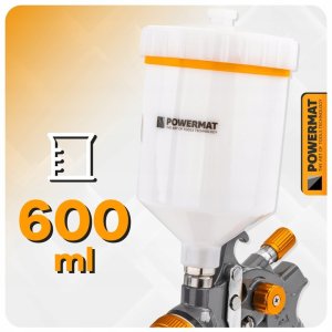PISTOLET LAKIERNICZY DO MALOWANIA LAKIEROWANIA HVLP ZBIORNIK 600 ML ZESTAW 5