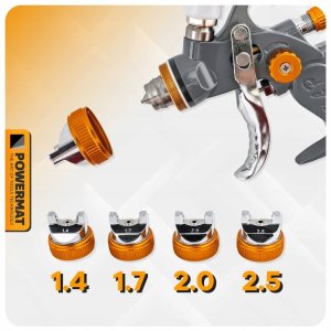 PISTOLET LAKIERNICZY DO MALOWANIA LAKIEROWANIA HVLP ZBIORNIK 600 ML ZESTAW 6