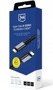 Kabel USB 3MK USB-C - USB-C 1 m Czarny (5903108682008) 2