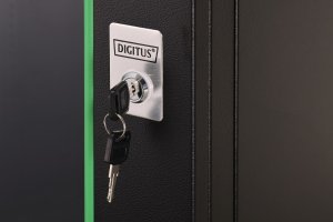 Szafa DIGIT Szafa sieciowa wisząca Dynamic 19 16U rack 600x600, szklane drzwi, czarny, nieskładana, 60kg 9