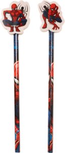 SPIDERMAN, 2-pack pencils w/eraser toppers 2