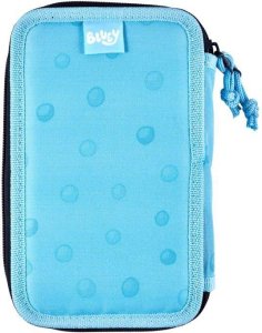 Piórnik Euromic Bluey 2-compartment filled pencil case, 300D RPET nylon, A6 notebook, sharpener, ruler 15 cm, 12 colouring pencils, 2 pencils, eraser, 300D nylon, 19.5 x 12.5 x 5 cm 2