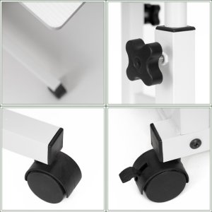 Biurko Springos Stolik na kółkach regulowane 76-86 cm biurko mobilny pod laptopa biały UNIWERSALNY 11