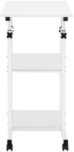 Biurko Springos Stolik na kółkach regulowane 76-86 cm biurko mobilny pod laptopa biały UNIWERSALNY 6