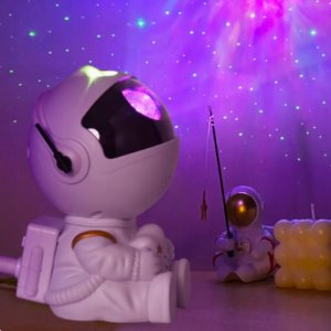 PROJEKTOR GWIAZD Astronauta LAMPKA NOCNA LED dla dzieci RZUTNIK NIEBA PILOT 6