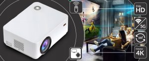 RZUTNIK SMART TV PROJEKTOR WIFI FULL HD 4K 9000lm LED LCD BLUETOOTH ANDROID 5