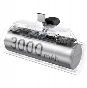 Powerbank Usams Powerbank PB79 Mini Tail Plug Portable 3000mAh USB-C srebrny 3