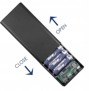 Obudowa Power Bank AK-BC-05 Ładowarka bezprzewodowa 12x Li-Ion 18650 QI QC4+ PD 22.5W 5