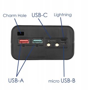 Obudowa Power Bank AK-BC-05 Ładowarka bezprzewodowa 12x Li-Ion 18650 QI QC4+ PD 22.5W 7