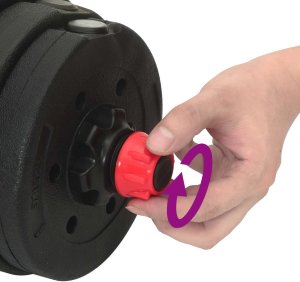 vidaXL Zestaw hantli 4 w 1 Czarny i czerwony 121 x 19,5 x 19,5 cm 9