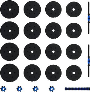 vidaXL Zestaw hantli 2 w 1 Czarny i niebieski 121 x 19,5 x 19,5 cm 5