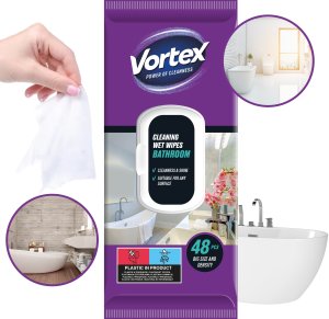 Vortex VORTEX Chusteczki nawilżane do łazienki, flip top, 48 sztuk 5