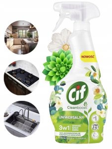 Cif Cleanboost Uniwersalny 3w1 Spray Czyszczący Zielona Herbata i Eukaliptus 16
