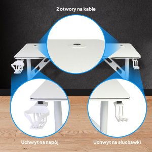 Biurko Cobra Biurko gamingowe CR2060WH (100 cm długość) 12