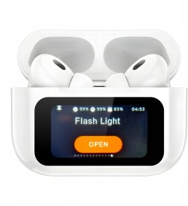 Słuchawki Bezprzewodowe Dokanałowe Douszne Bluetooth ANC Powerbank LCD Buds 7