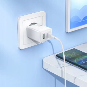 Ładowarka Hoco Ładowarka sieciowa do telefonu USB A + USB C QC3.0 PD AFC 3A 30W N71 biała 3