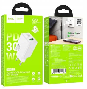 Ładowarka Hoco Ładowarka sieciowa do telefonu USB A + USB C QC3.0 PD AFC 3A 30W N71 biała 5