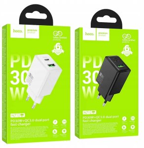 Ładowarka Hoco Ładowarka sieciowa do telefonu USB A + USB C QC3.0 PD AFC 3A 30W N71 biała 6