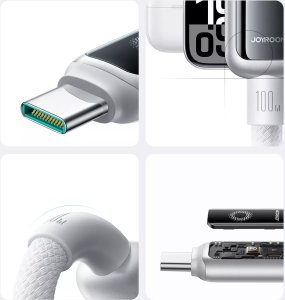 Joyroom Kabel S-A55 StarFlight 100W USB-C - USB-C 1,2m - biały 10