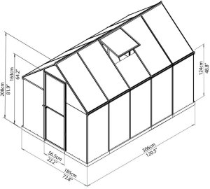 Michelin Szklarnia Ogrodowa Palram 701631 310 x 185 m x 209 cm Mocna z poliwęglanu tunel 4