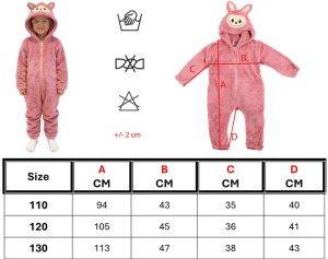 COGIO Strój LABUBU, kostium imitujący futro, piżama LAFUFU z ogonem rozmiary: 110-140 120 3