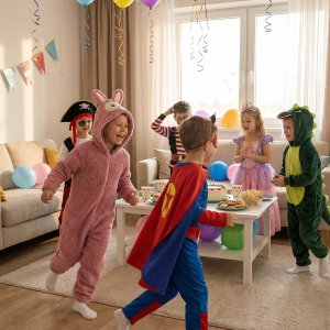 COGIO Strój LABUBU, kostium imitujący futro, piżama LAFUFU z ogonkiem rozmiary: 110-140 130 4